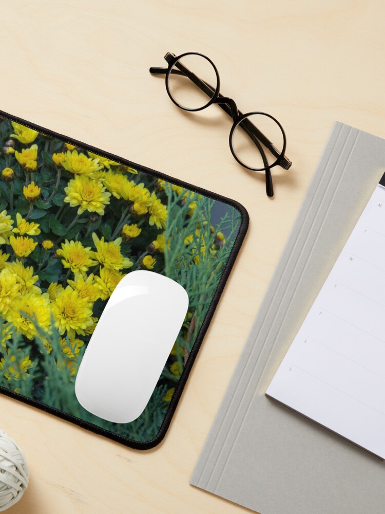 Alternate view of Floral Autumn arrangement. Chrysanthemums, yellow and dark purple, red Mouse Pad