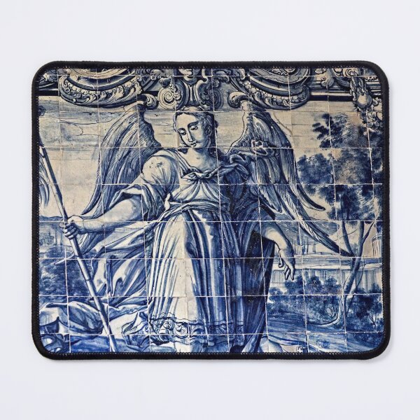 Item preview, Angel Archangel Gabriel Portuguese Antique Tile Panel designed and sold by worldways.