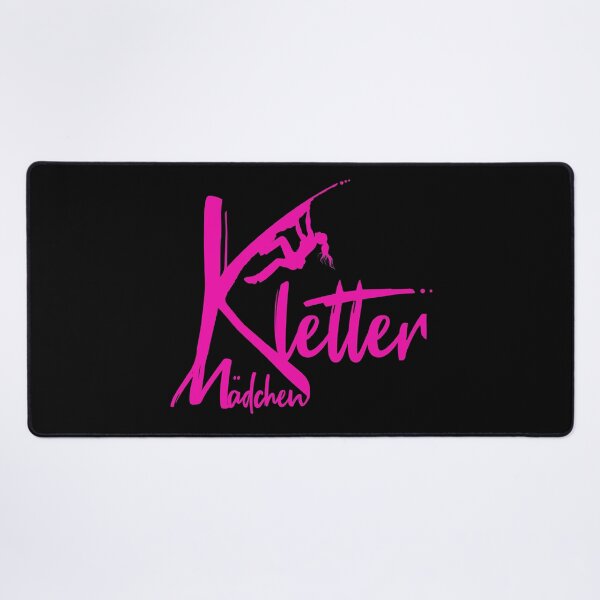 Item preview, Climbing girl climbing logo in pink with female climber climbing gifts designed and sold by MadandMean.