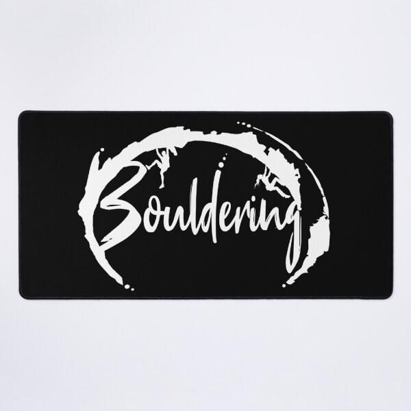Artikelvorschau, Bouldering Schriftzug mit Boulderer und Kletterin BoulderGeschenk entworfen und verkauft von MadandMean.