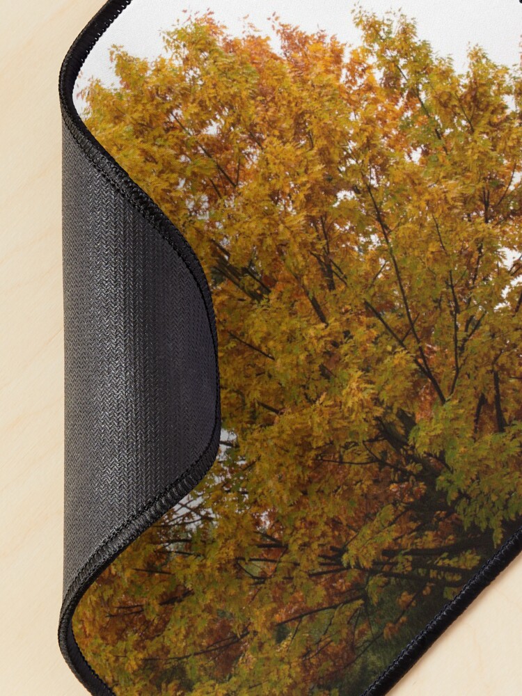Alternate view of Autumn leaves in oranges and reds and greens. Fall colors tree Mouse Pad