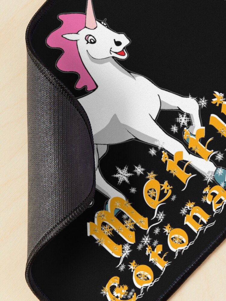 Alternate view of Merry Coronamas cute unicorn Mouse Pad