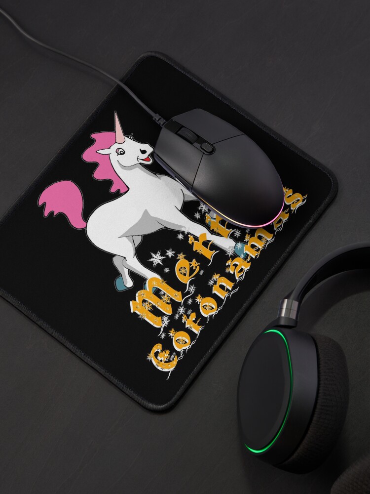 Alternate view of Merry Coronamas cute unicorn Mouse Pad