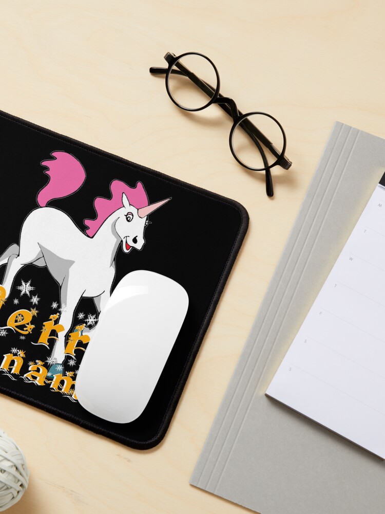 Alternate view of Merry Coronamas cute unicorn Mouse Pad