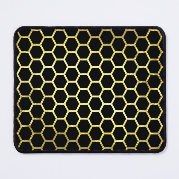 Item preview, Metallic Gold Honeycomb on Black designed and sold by TrendyArtPrints.