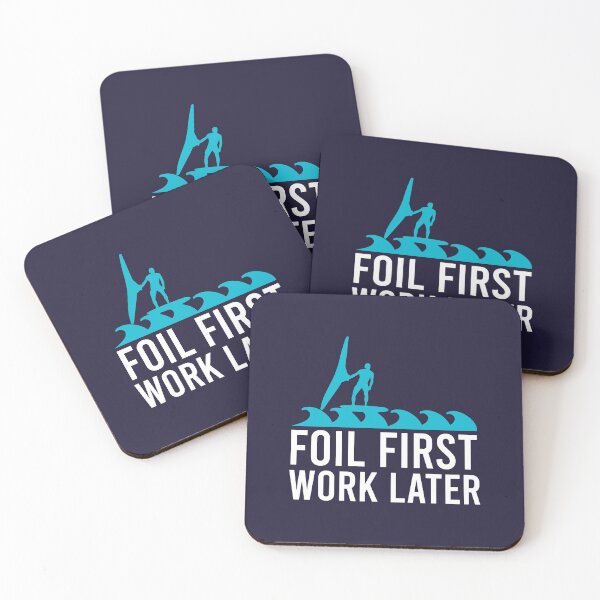 Item preview, Surfer Foil First Work Later Wing Foiling Gift designed and sold by vicoli-shirts.