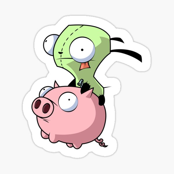 Item preview, Invader zim ride the pig sticker designed and sold by Robinhill77.