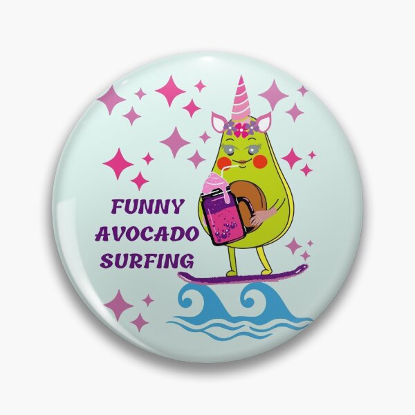 Item preview,  Funny Avocado Surfing designed and sold by Eman4design.