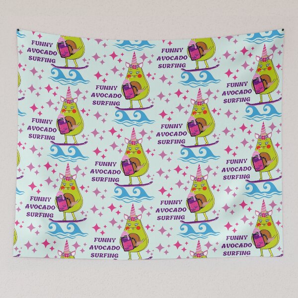 Item preview,  Funny Avocado Surfing designed and sold by Eman4design.
