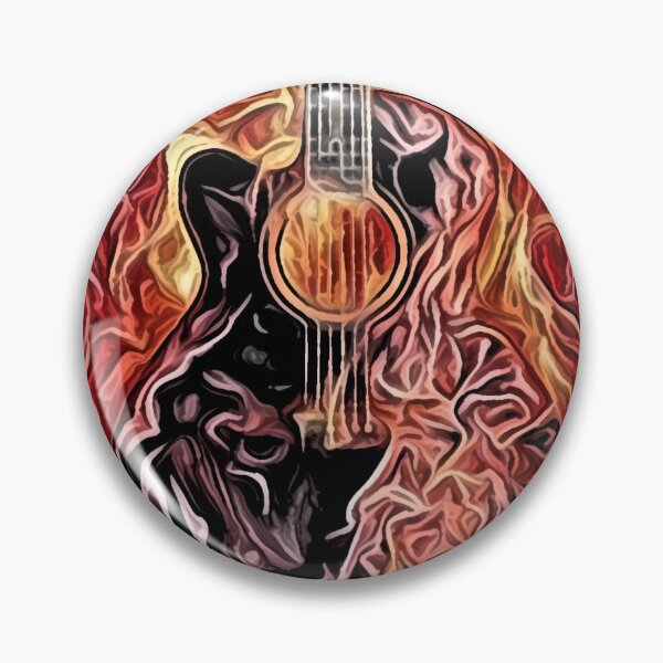 Item preview, Guitar on fire with japanese text - music minimal abstract art in black designed and sold by hasbeenz.