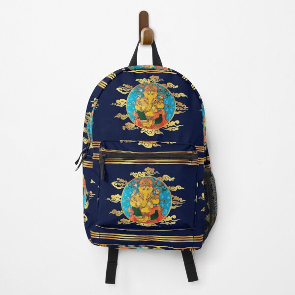 Item preview, Kerala Temple Mural Ganesha - Digital Reproduction of Hand-Painted Original on Navy & Gold designed and sold by Art-PraveenRai.