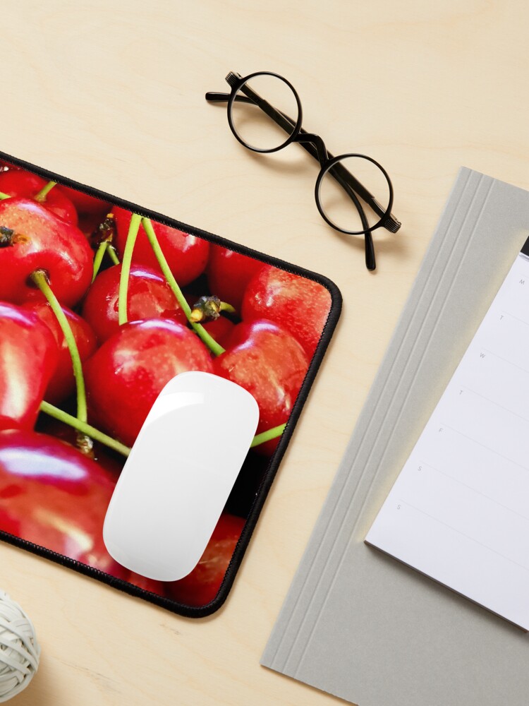 Alternate view of Fresh red cherries with dewdrops on them. Healthy lifestyle Mouse Pad