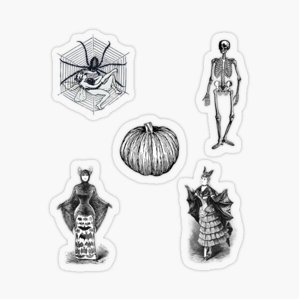 Item preview, Vintage Halloween Sticker Set designed and sold by 13thVoid.