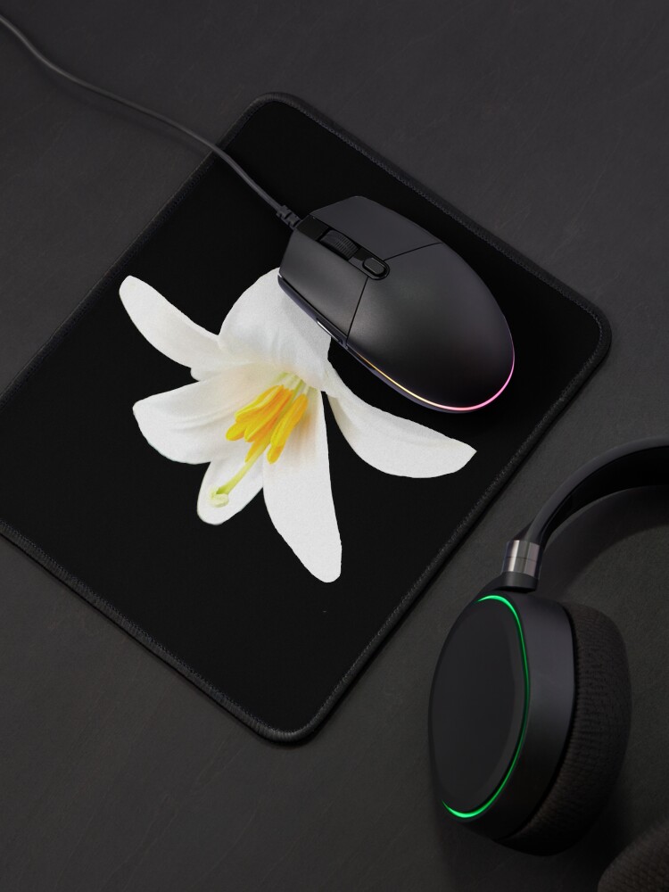 Alternate view of Isolated white lily Mouse Pad