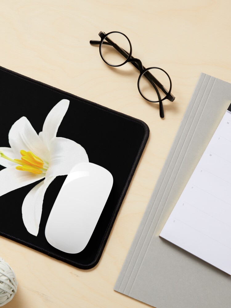 Alternate view of Isolated white lily Mouse Pad