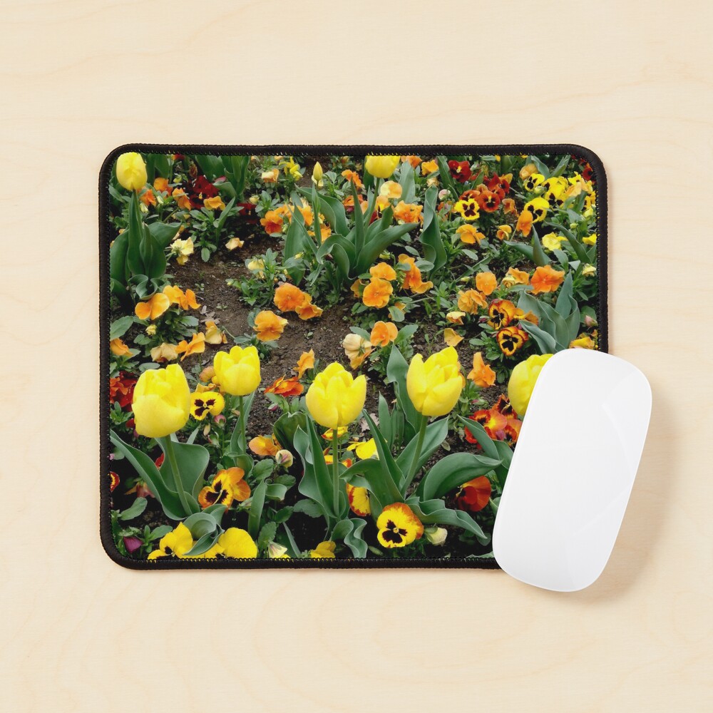 Ask me about my plants. Childhood flower garden, mixture of all colors, nature, relaxation Mouse Pad