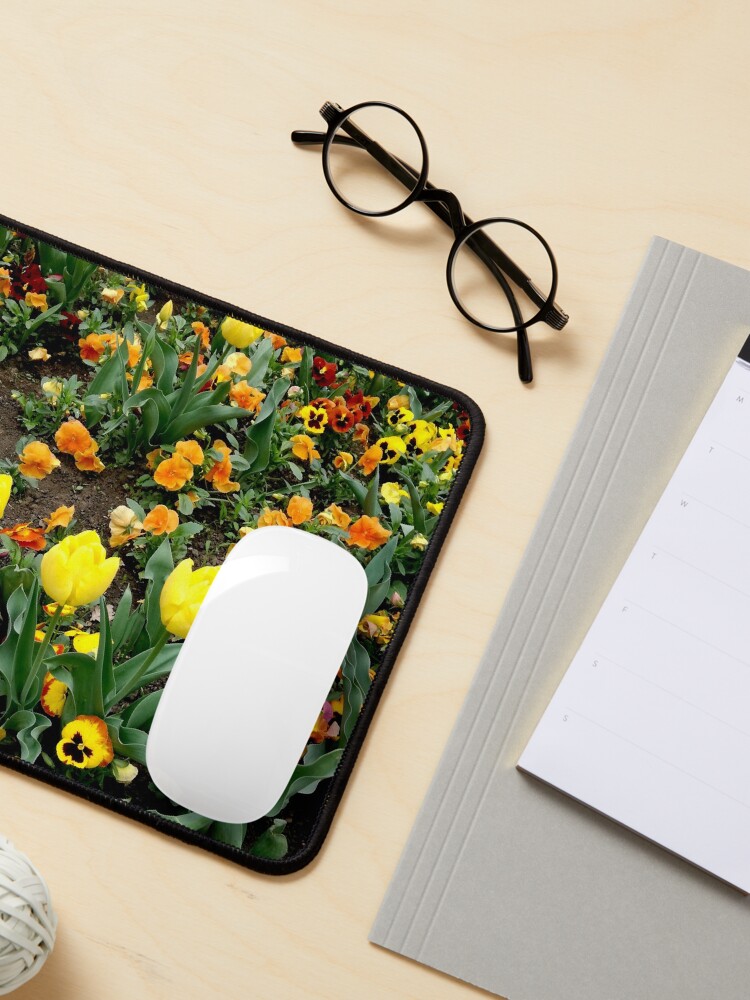 Alternate view of Ask me about my plants. Childhood flower garden, mixture of all colors, nature, relaxation Mouse Pad