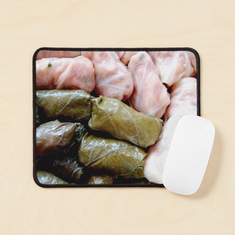 Romanian sarmale with vines and cabbage, traditional food, spring rolls Mouse Pad