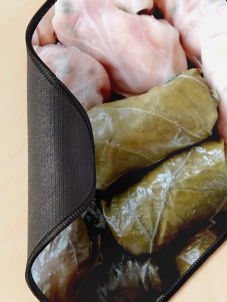 Alternate view of Romanian sarmale with vines and cabbage, traditional food, spring rolls Mouse Pad