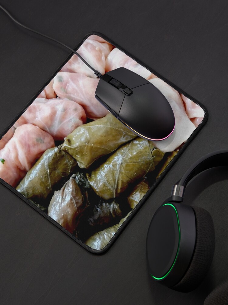 Alternate view of Romanian sarmale with vines and cabbage, traditional food, spring rolls Mouse Pad