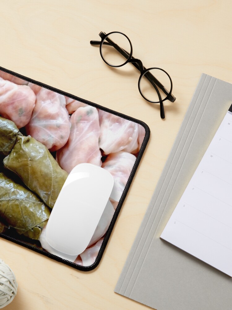Alternate view of Romanian sarmale with vines and cabbage, traditional food, spring rolls Mouse Pad