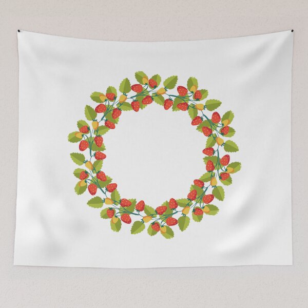 Item preview, Strawberry Flowers Wreath designed and sold by monodesigns.