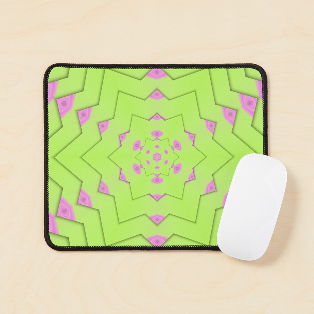Light neon green and light purple geometric pattern Mouse Pad