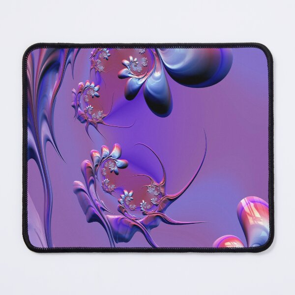 Pink flying fairies in a flower garden fractal Mouse Pad