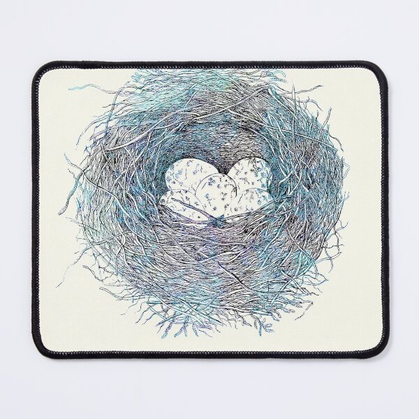 Item preview, Painted Bird Nest Eggs Blue Watercolor  designed and sold by Anna Lemos.