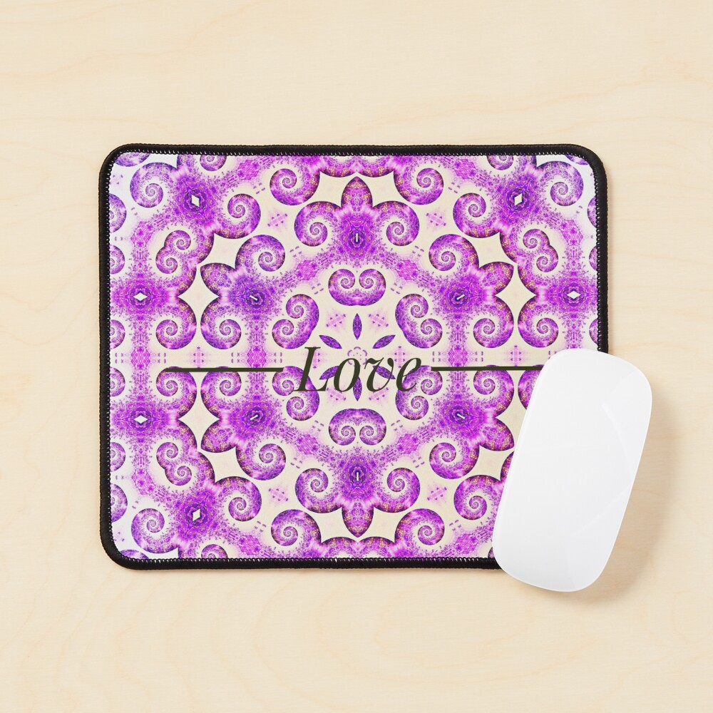 Lavender Love mandala design Mouse Pad