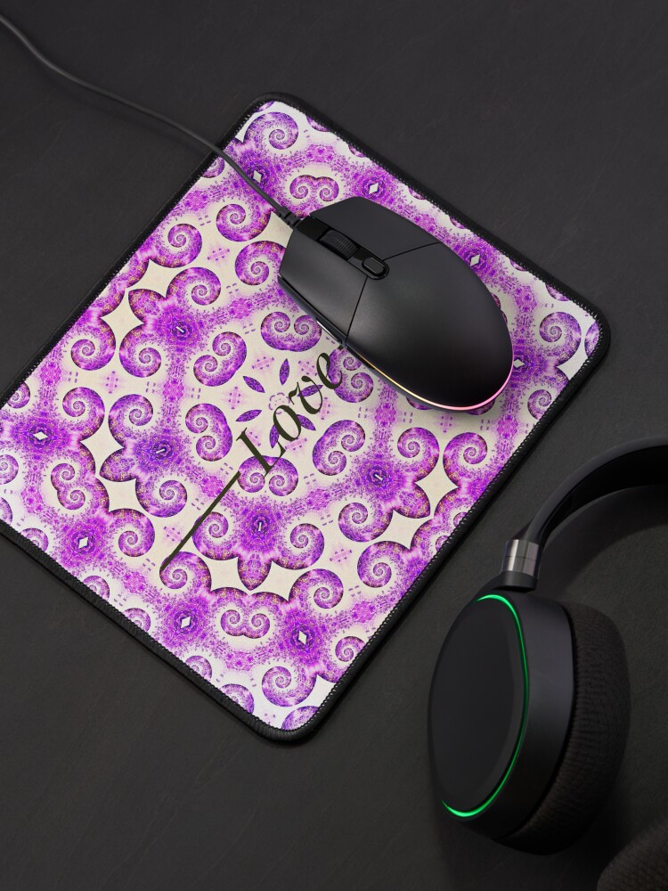Alternate view of Lavender Love mandala design Mouse Pad