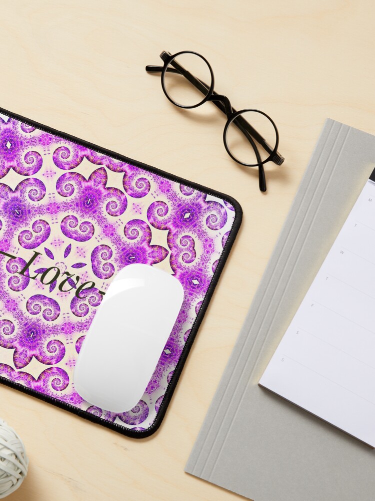 Alternate view of Lavender Love mandala design Mouse Pad