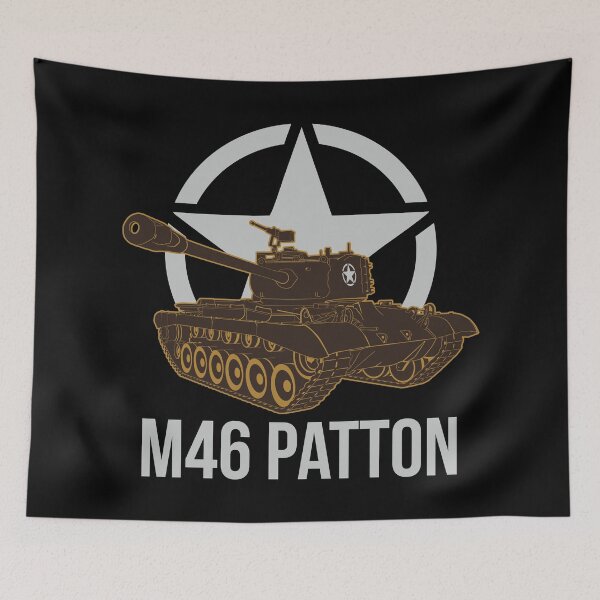 Item preview, M46 Patton US Army Tank Front View Star Background designed and sold by FAawRay.