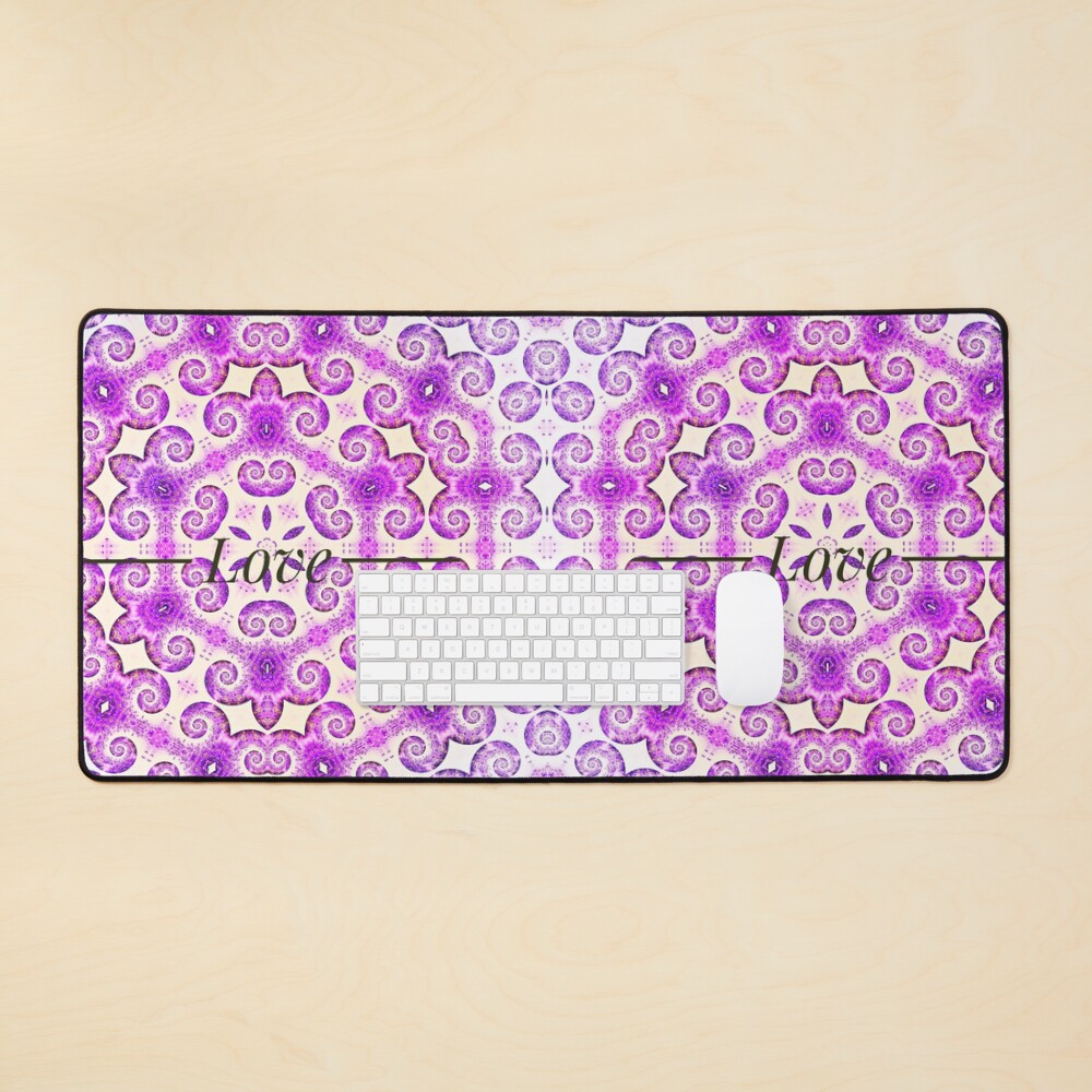 Lavender Love mandala design Mouse Pad