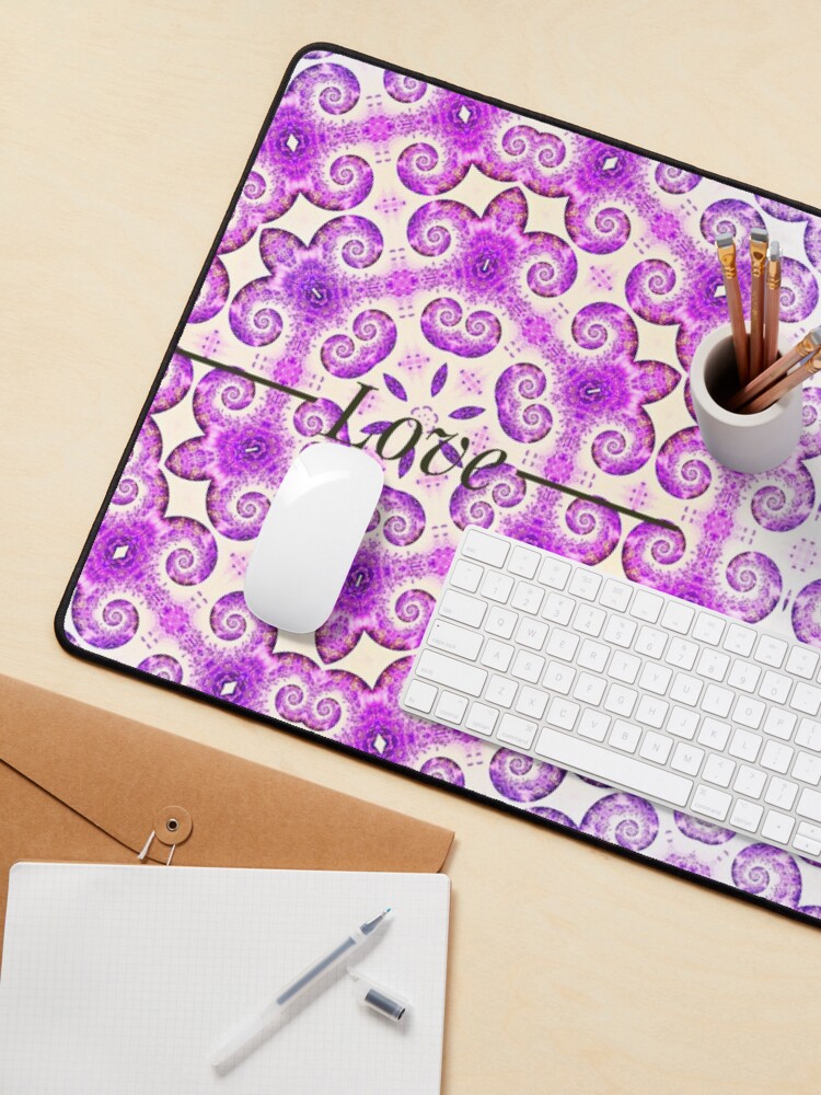 Alternate view of Lavender Love mandala design Mouse Pad