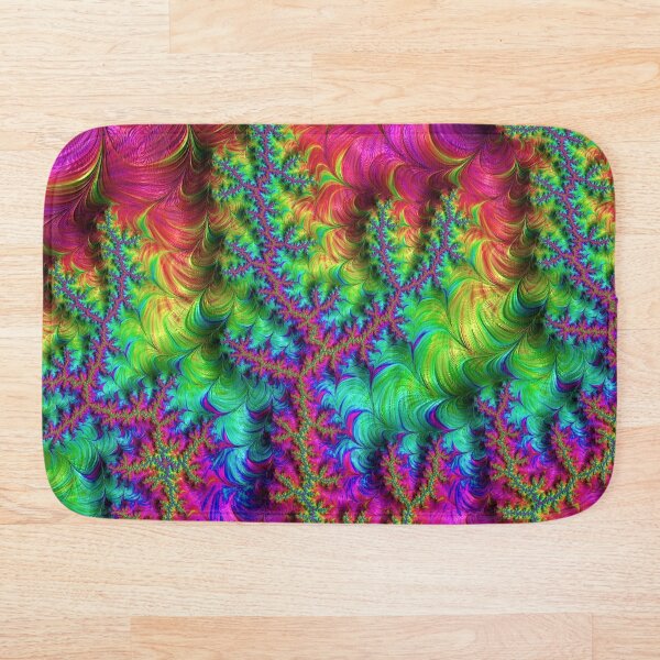 Artikelvorschau, Vibrant Neon Rainbow Groovy Boho Hippie Verzweigung Fractal Abstract Art entworfen und verkauft von Kaleiope Studio.