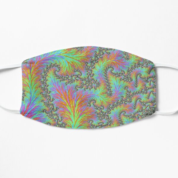 Trippy Groovy Rainbow Branching Fractal Flat Mask