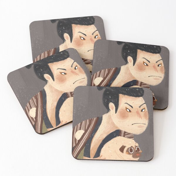 Item preview, Japanese Classic Painting Ukiyo-e Sharaku kabuki with pug dog designed and sold by lisasaputra.