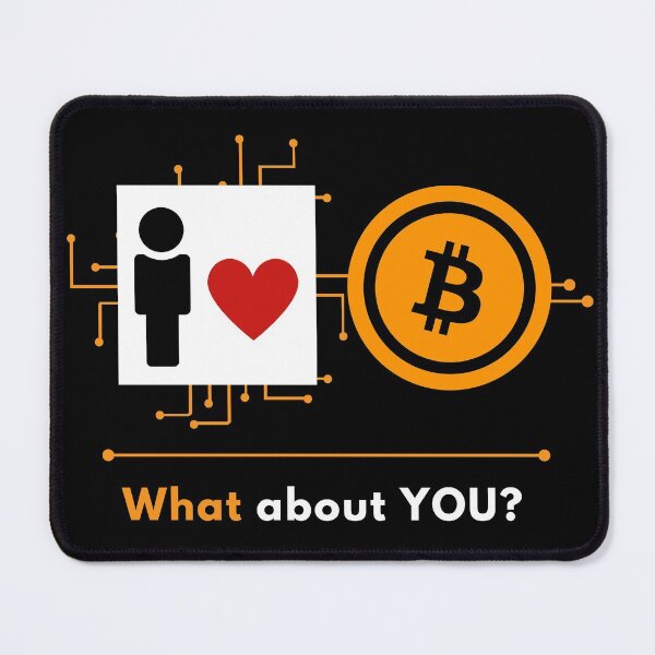 Item preview, I love bitcoin, what about you? Iconic cryptocurrency logo black designed and sold by yashik.