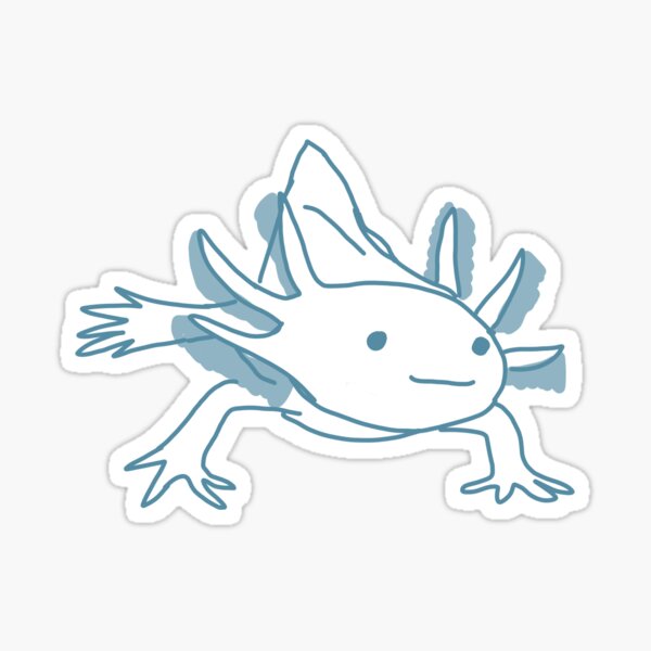 Derpy Axolotl Drawing Sticker By Duturkeyman Redbubble