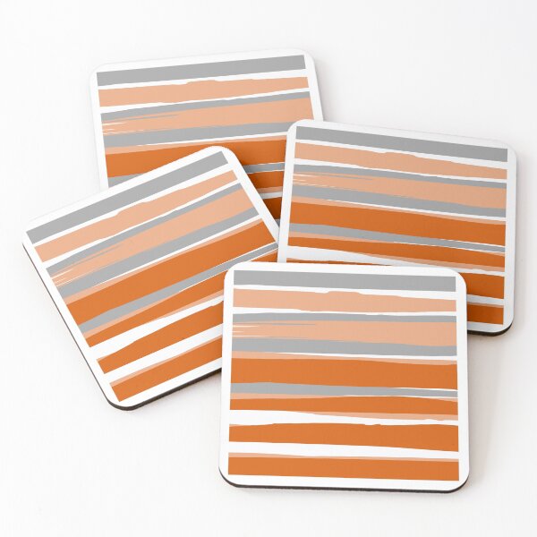 Artikelvorschau, Stripes Abstract, Orange and Grey entworfen und verkauft von meggydesigns.