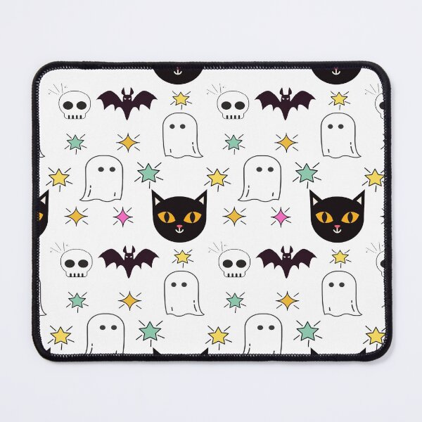 Item preview, Ghost Cat Bat Skeleton Head Halloween Pattern designed and sold by YueHeng Creates ⭐⭐⭐⭐⭐.