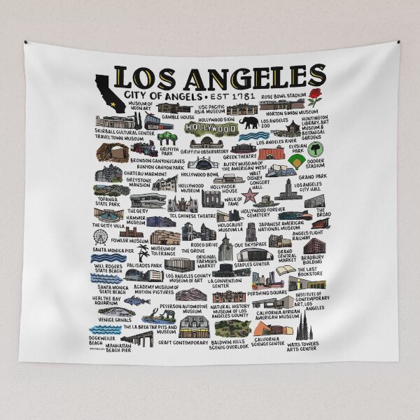 Item preview, Los Angeles Map  designed and sold by fiberandgloss.