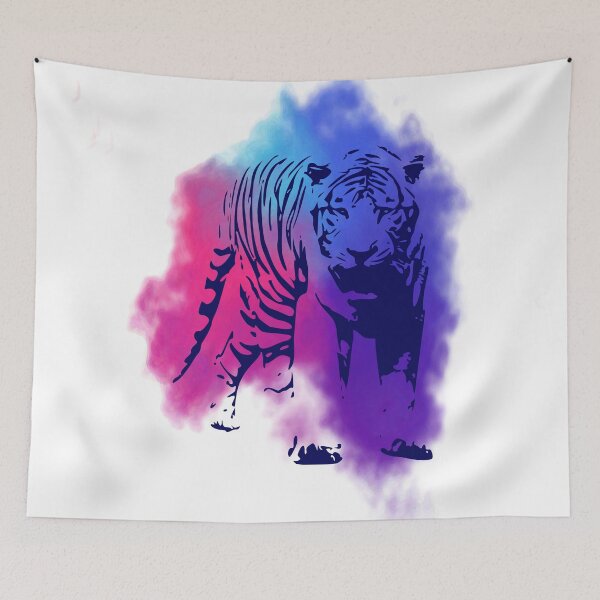 Item preview, Blue Mixed Watercolour Tiger designed and sold by DAFIN.
