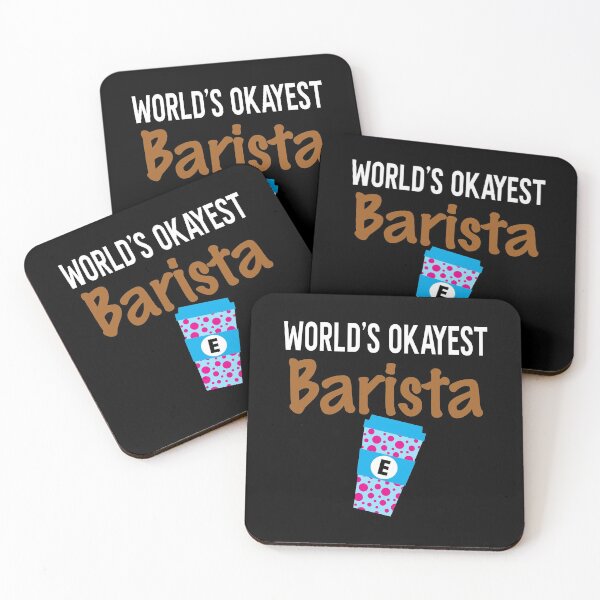 Item preview, World's Okayest Barista Monogram E designed and sold by ZiesMerch.