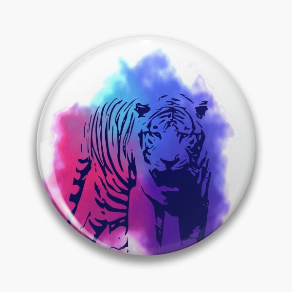 Artikelvorschau, Blauer gemischter Aquarelltiger entworfen und verkauft von DAFIN.
