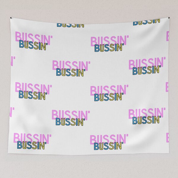Item preview, bussin' gen z meme phrase pink blue yellow designed and sold by Captain-Jackson.