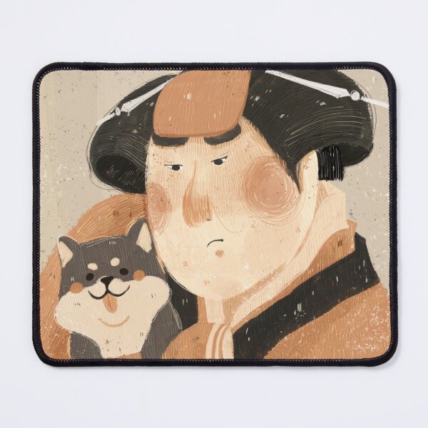 Item preview, Japanese Classic Painting Ukiyo-e Sharaku kabuki with shiba inu dog designed and sold by lisasaputra.