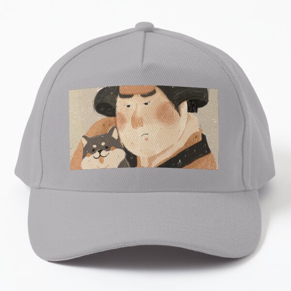 Japanese Classic Painting Ukiyo-e Sharaku kabuki with shiba inu dog Baseball Cap