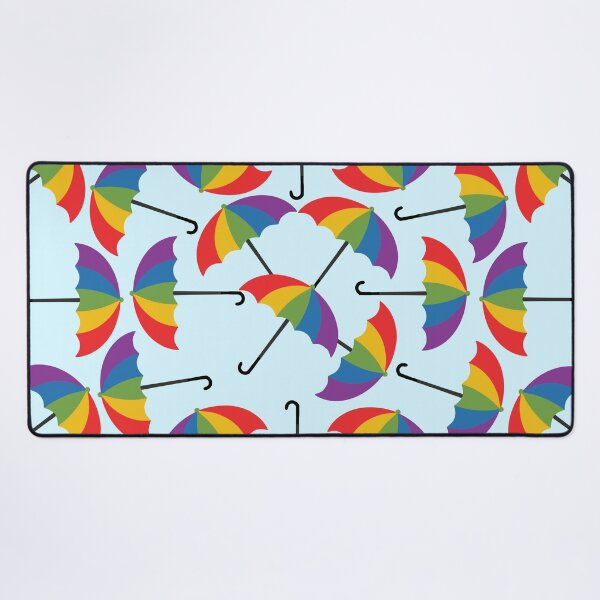Item preview, Rainbow Umbrella on Blue Background designed and sold by kapotka.